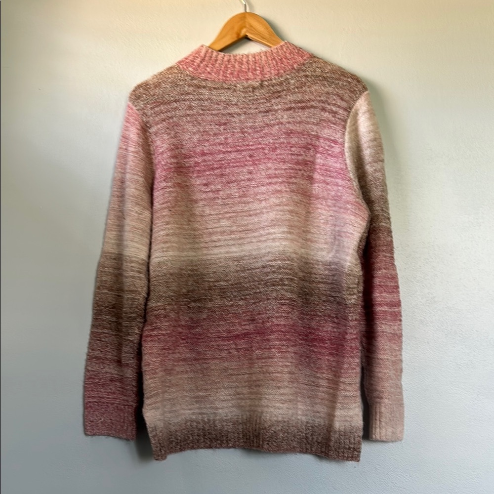 Gradient Pink and Brown Women's Sweater - Picture 3 of 3